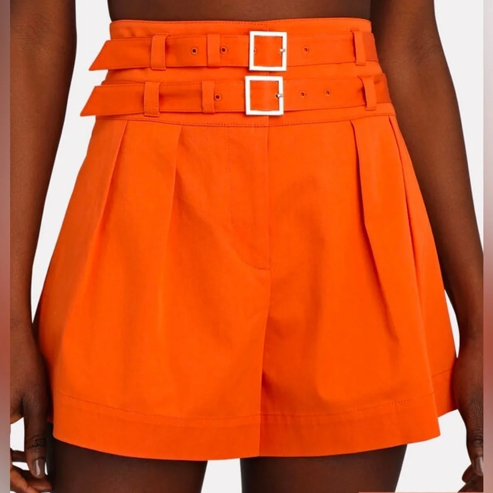 INTERMIX Leslie Double Belted Cotton Shorts, Size 6